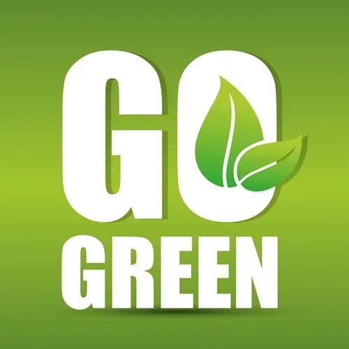 Go Green Energy cut costs GO GREEN" with a leaf design on a green background.